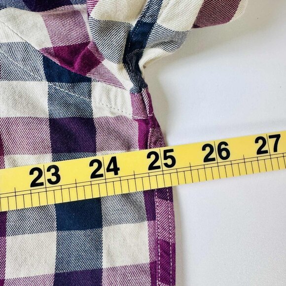 Alan Flusser Men’s Large Gingham Button-Down Shirt – Purple Navy Plaid, 100% Cot - Picture 7 of 8